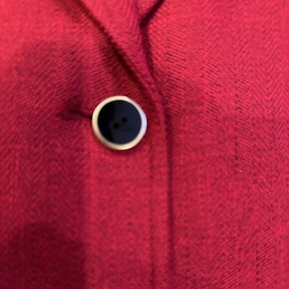 Tahari ASL Crimson Red and Black 2-Piece Belted Skirt Suit - Picture 4 of 9